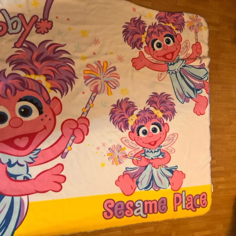 Sesame Street Abby Cadabby Fleece Throw Blanket 60x48 Pink Fairy Kids